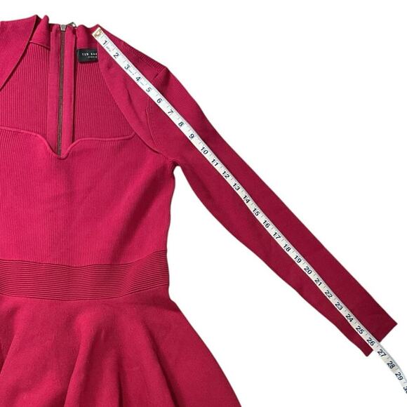Ted Baker Vienna Sweetheart Neckline Flare Dress Dark Pink Medium Knee Length - Picture 14 of 16